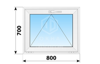 Откидное пластиковое окно 800x700