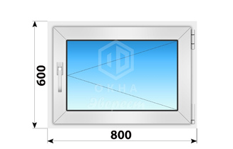 Поворотное пластиковое окно 800x600