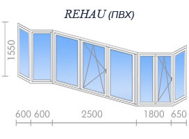 Остекление балкона rehau